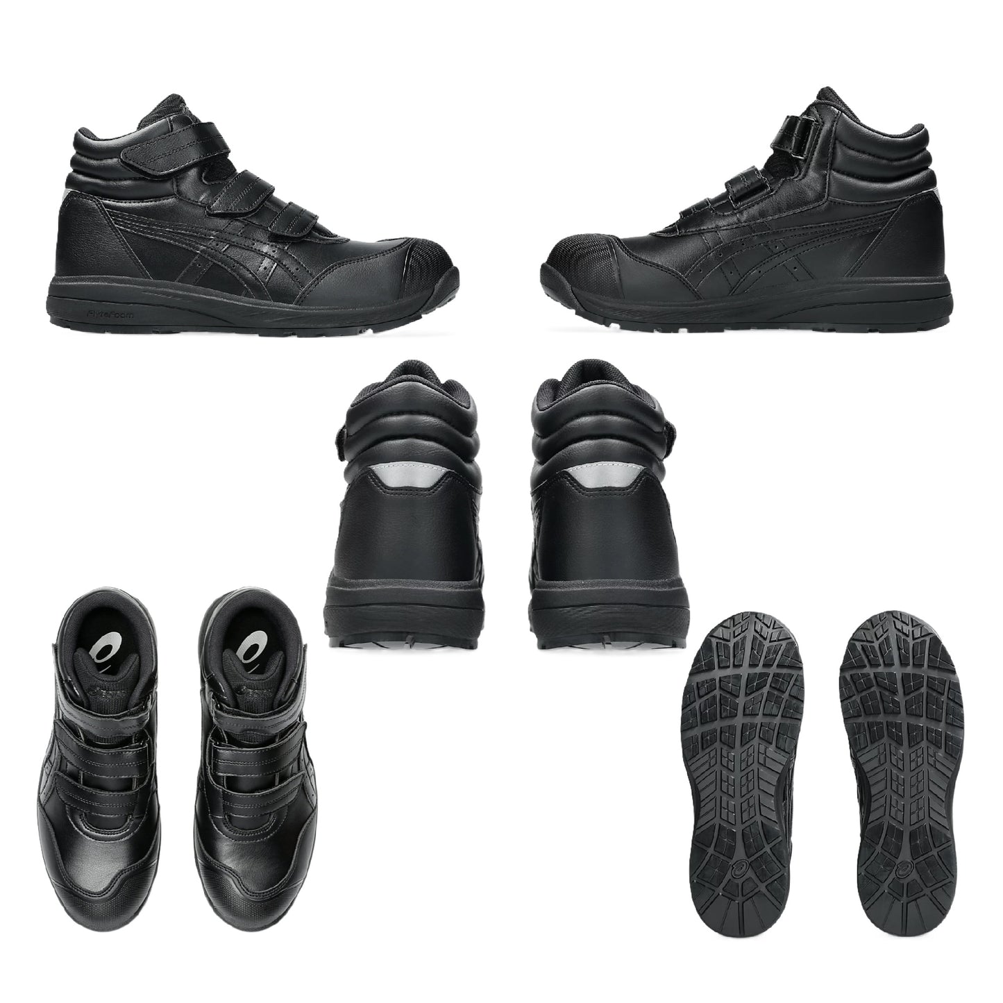 アシックス CP312 安全靴 ハイカット 背面 側面 上面 底面