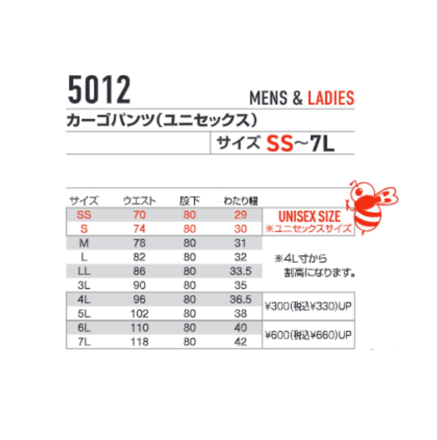 バートル 5012 作業服 カーゴパンツ インディゴ サイズ展開