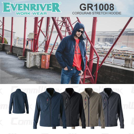 イーブンリバー GR1008 コーデュラストレッチパーカー CORDURA 高耐久 接触冷感 超軽量 全方向ストレッチ 作業服 EVENRIVER