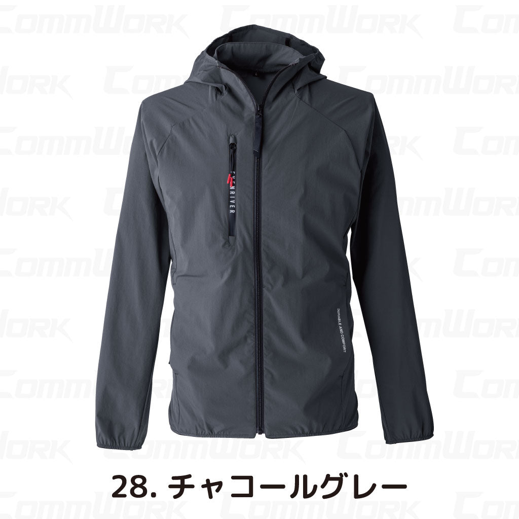 イーブンリバー GR1008 コーデュラストレッチパーカー CORDURA 高耐久 接触冷感 超軽量 全方向ストレッチ 作業服 EVENRIVER