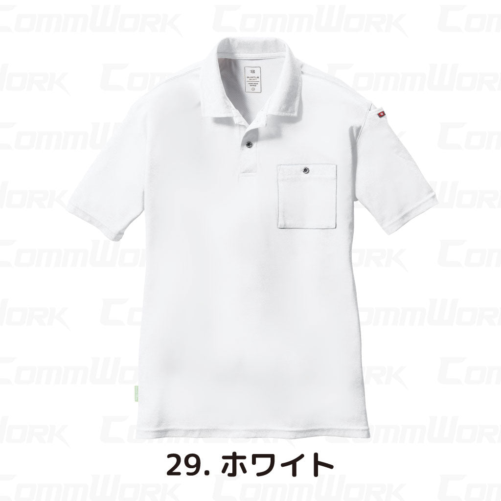 バートル BURTLE 167 半袖ポロシャツ 吸汗速乾 エコドライメッシュ REPREVEリサイクル素材 UVカット90%以上 胸ポケット 袖ペン差し 消臭 ユニセックス