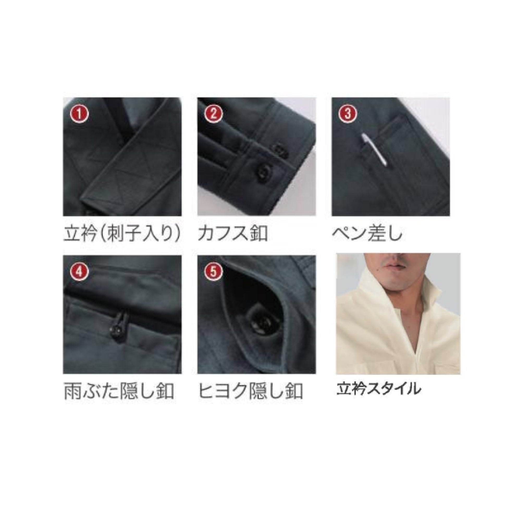 ホーオー 2501 作業服 鳶服 シャツ 機能説明