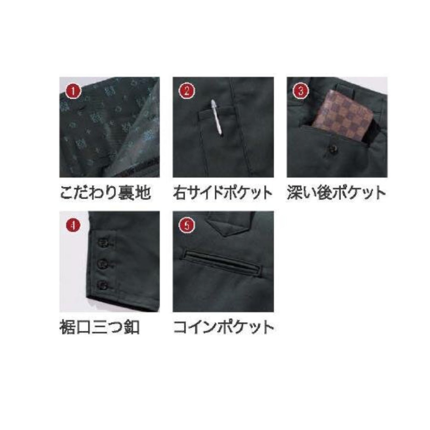 ホーオー 2508 作業服 鳶服 ズボン 機能説明