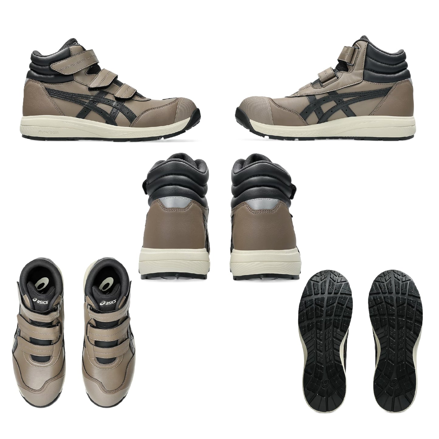 アシックス CP312 安全靴 ハイカット 背面 側面 上面 底面