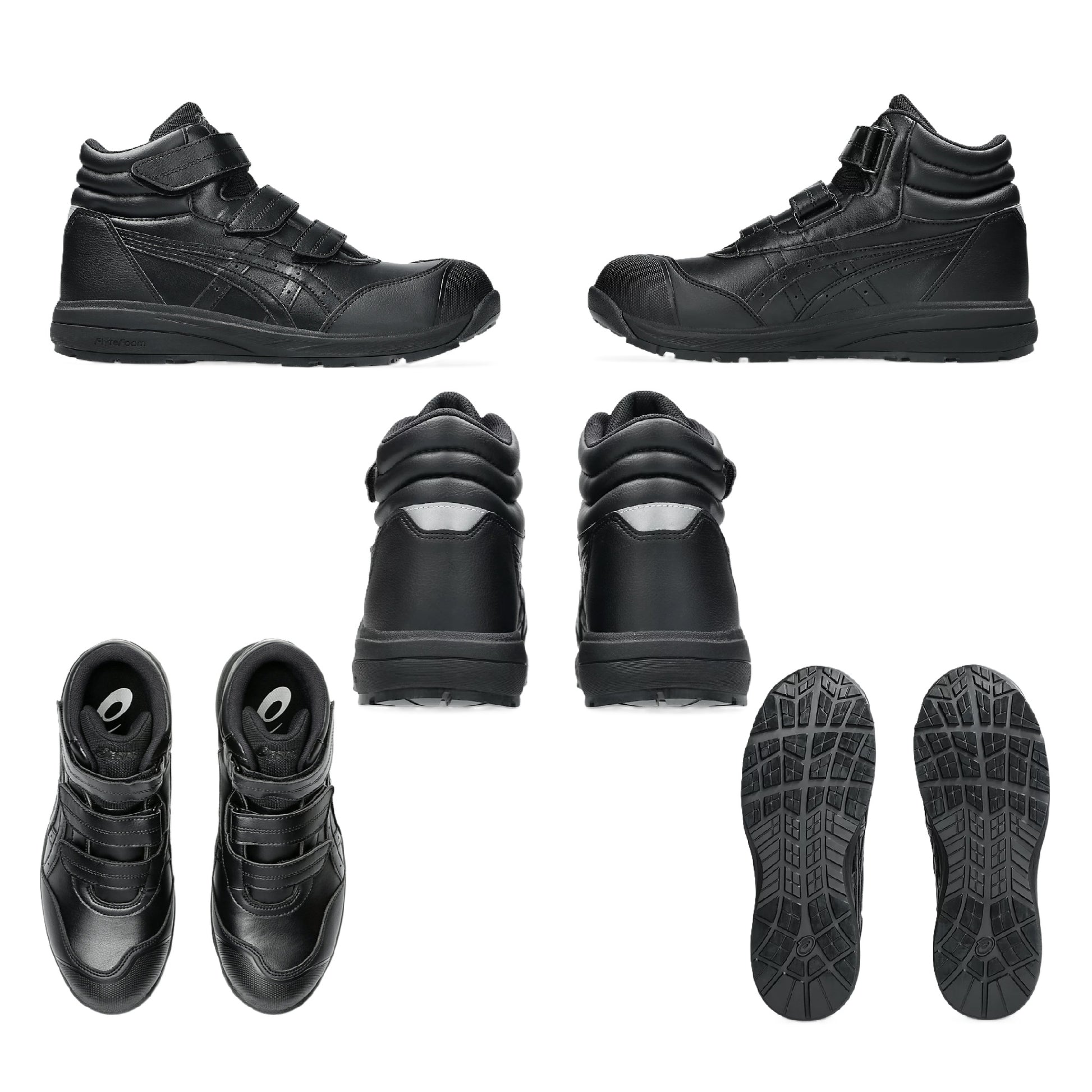 アシックス CP312 安全靴 ハイカット 背面 側面 上面 底面