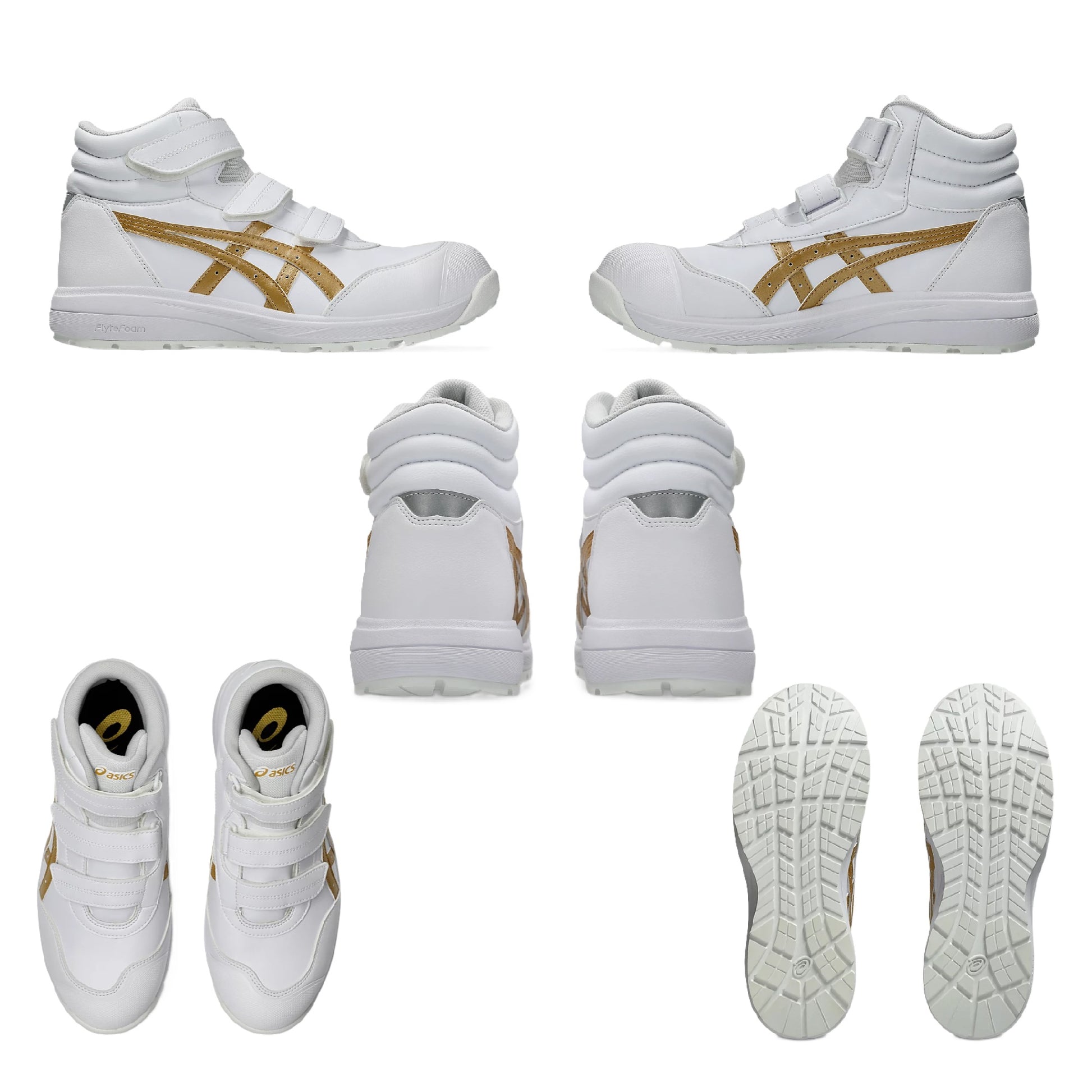 アシックス CP312 安全靴 ハイカット 背面 側面 上面 底面