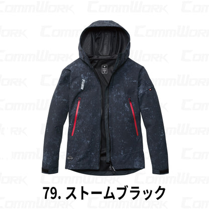 BURTLE 3190 フーデッドジャケット 防風 耐水圧10000mm 強撥水 ストレッチ 3層構造 ダブルジップ マウンテンパーカー 防寒ブルゾン 男女兼用 作業服 作業着 バートル