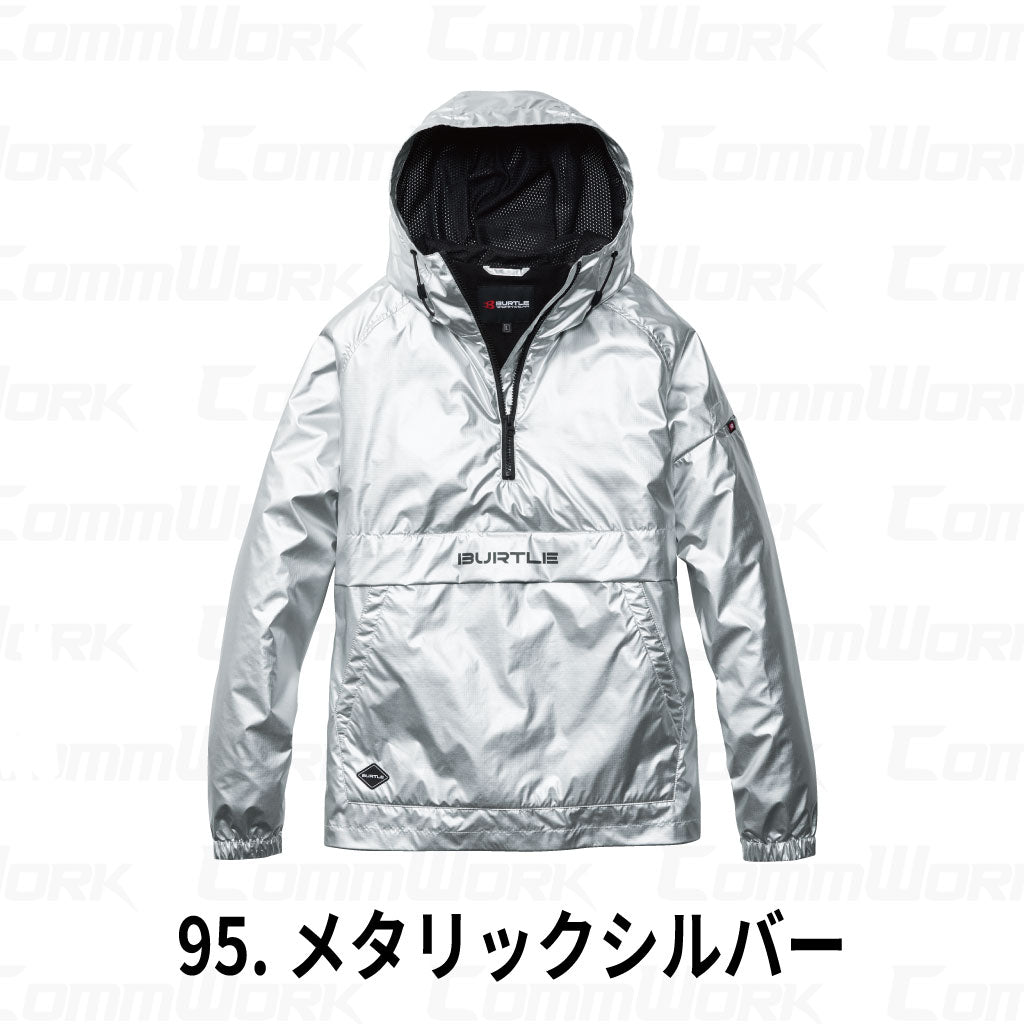 BURTLE 4054 アノラックパーカ 防風 撥水 マイクロフリース サイドファスナー 裾ドローコード フード付き 軽量防寒 男女兼用 作業服 作業着 バートル