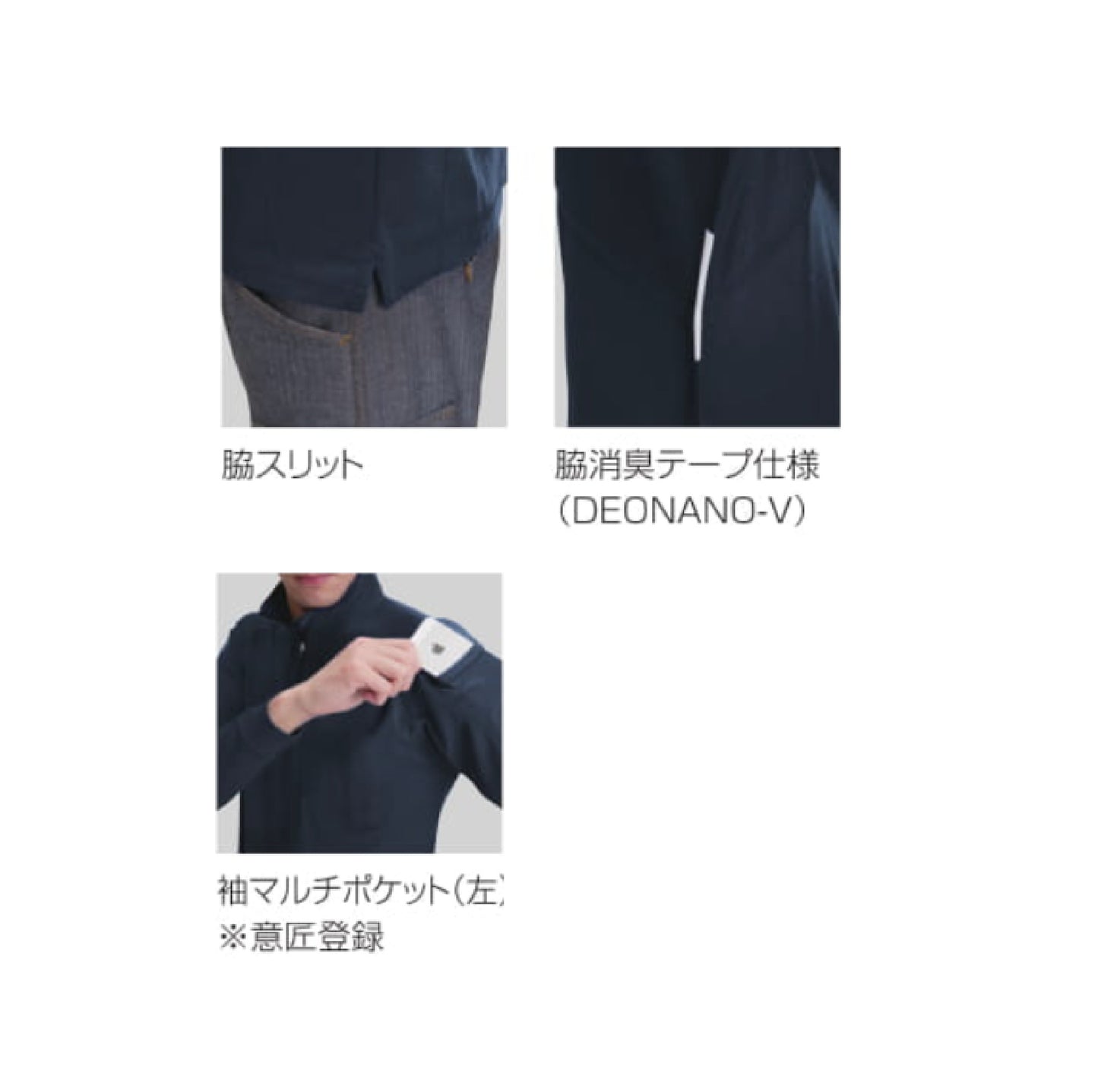 バートル  413 作業服 長袖 ポロシャツ  機能説明