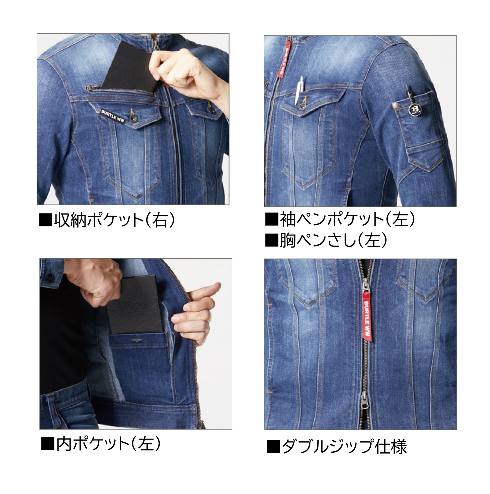 バートル  5011 作業服 ジャケット インディゴ 機能説明