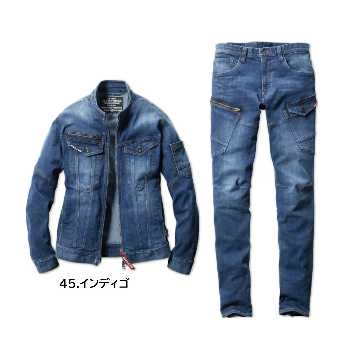 バートル  5011 ＋ 5012 作業服 上下セット インディゴ カラーバリエーション