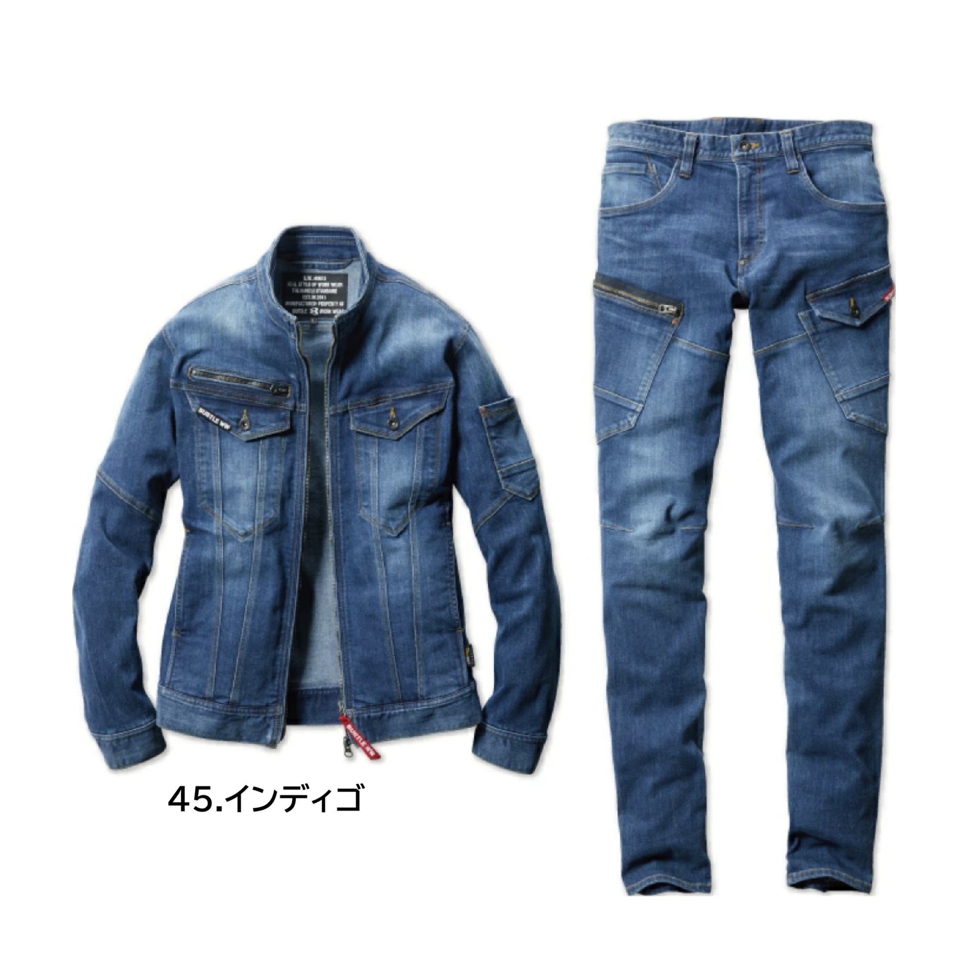 バートル  5011 ＋ 5012 作業服 上下セット インディゴ カラーバリエーション