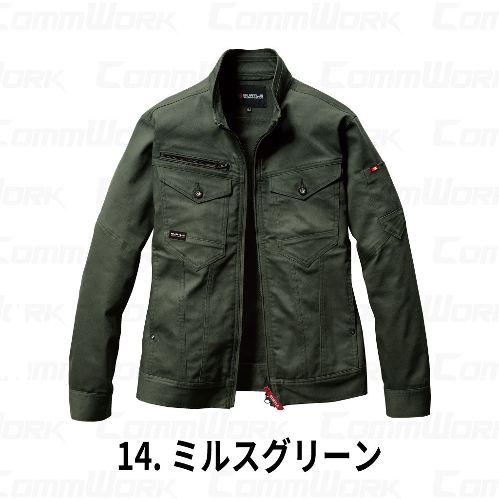 BURTLE 5021 ジャケット 伸長率20% ダブルジップ 防縮加工 テーパードシルエット ブルゾン 作業服 作業着 バートル