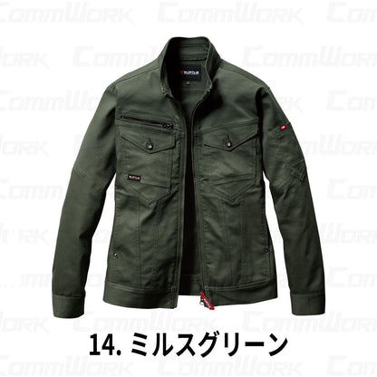 BURTLE 5021 ジャケット 伸長率20% ダブルジップ 防縮加工 テーパードシルエット ブルゾン 作業服 作業着 バートル