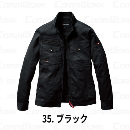 BURTLE 5021 ジャケット 伸長率20% ダブルジップ 防縮加工 テーパードシルエット ブルゾン 作業服 作業着 バートル