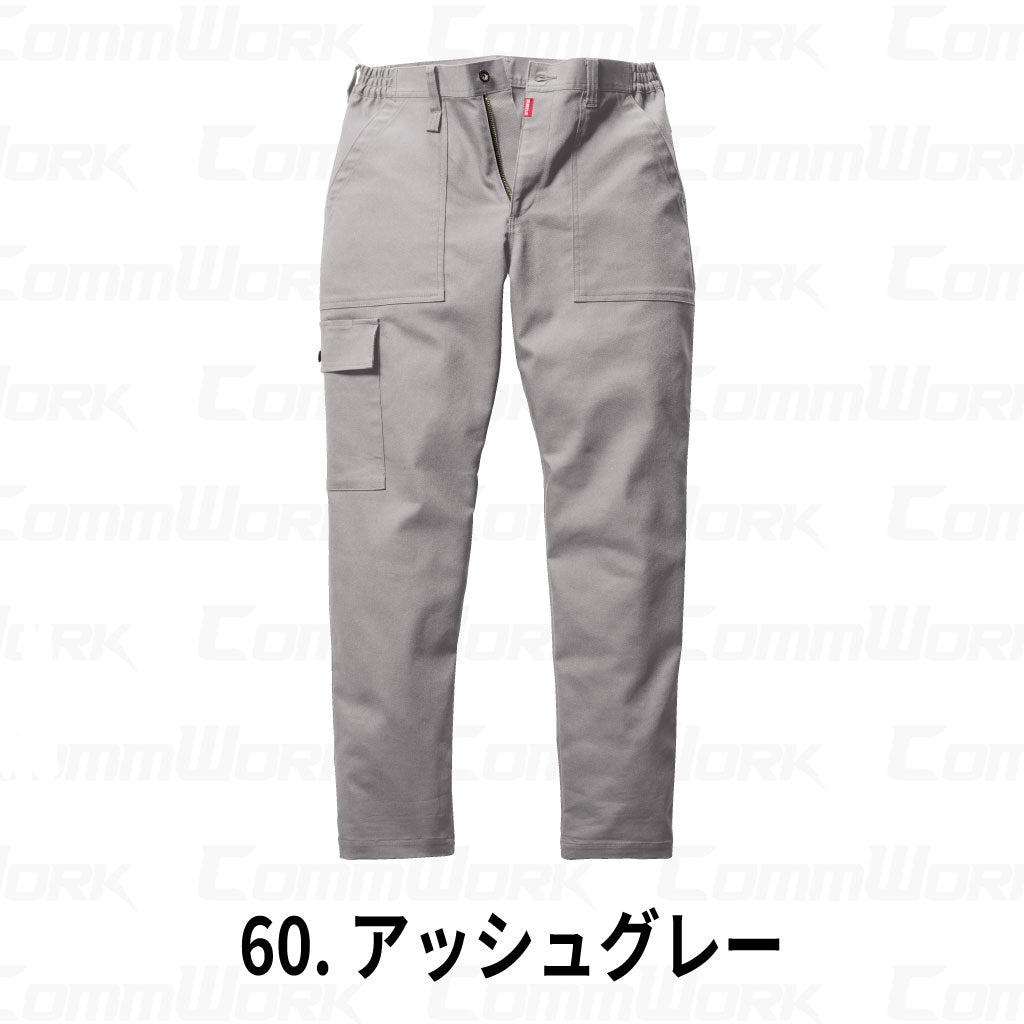 BURTLE 5023 ワイドカーゴパンツ CVCヘビーツイル 伸長率20% 防縮加工 リラックス テーパードシルエット ワークパンツ 作業服 作業着 バートル