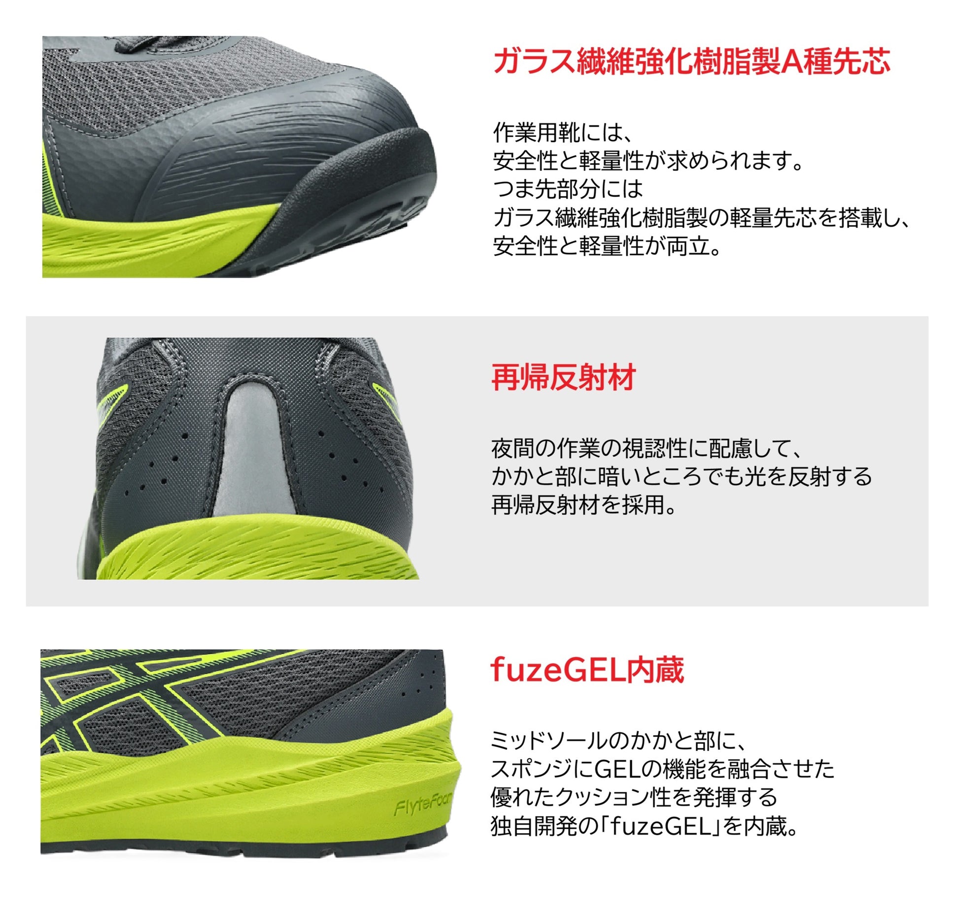 アシックス CP220 安全靴 機能説明