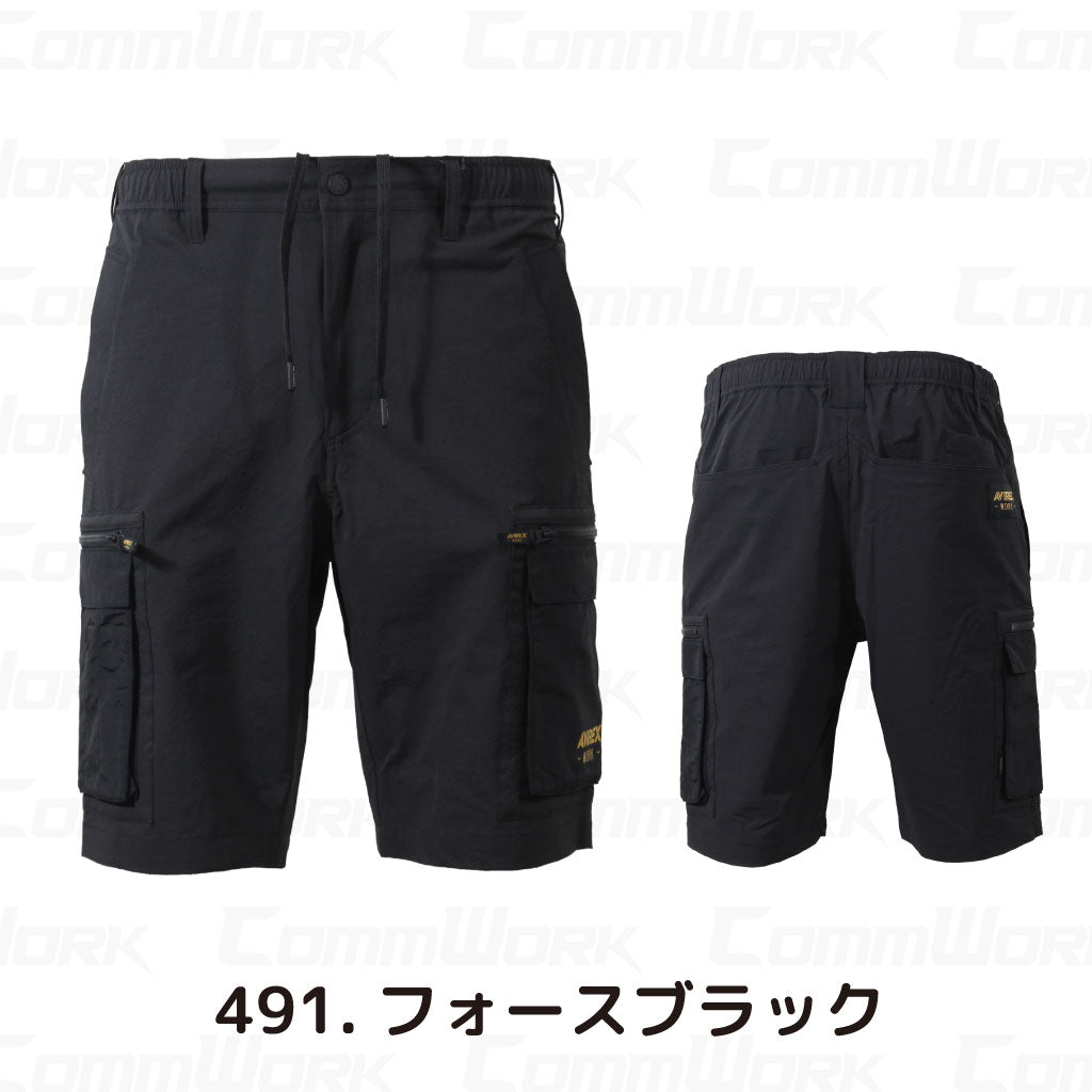 AVIREX ワーク AV116 ハーフカーゴパンツ ストレッチ リップストップ ショートパンツ 作業ズボン ミリタリー 2026年春夏モデル