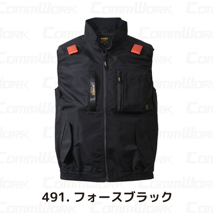 AVIREX ワーク AV412 ワークベスト サイドファン フルハーネス対応 2026年春夏モデル 空調作業服