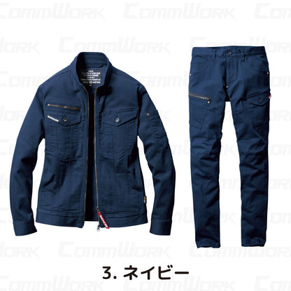 バートル BURTLE 春夏作業服 5011＆5012 上下セット ジャケット×カーゴパンツ コーデュラCOOLデニム クレイジーストレッチ 接触冷感 ユニセックス