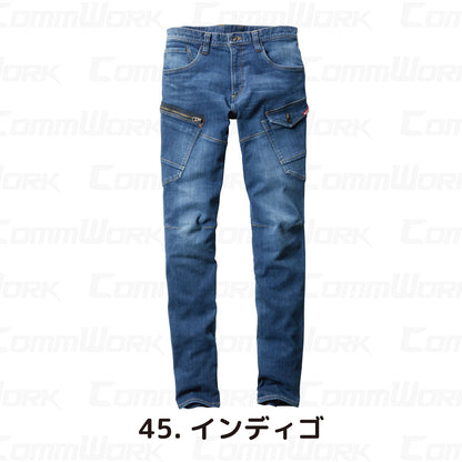 バートル BURTLE 5012 カーゴパンツ コーデュラCOOLデニム クレイジーストレッチ 接触冷感 春夏 ユニセックス 作業服 ズボン