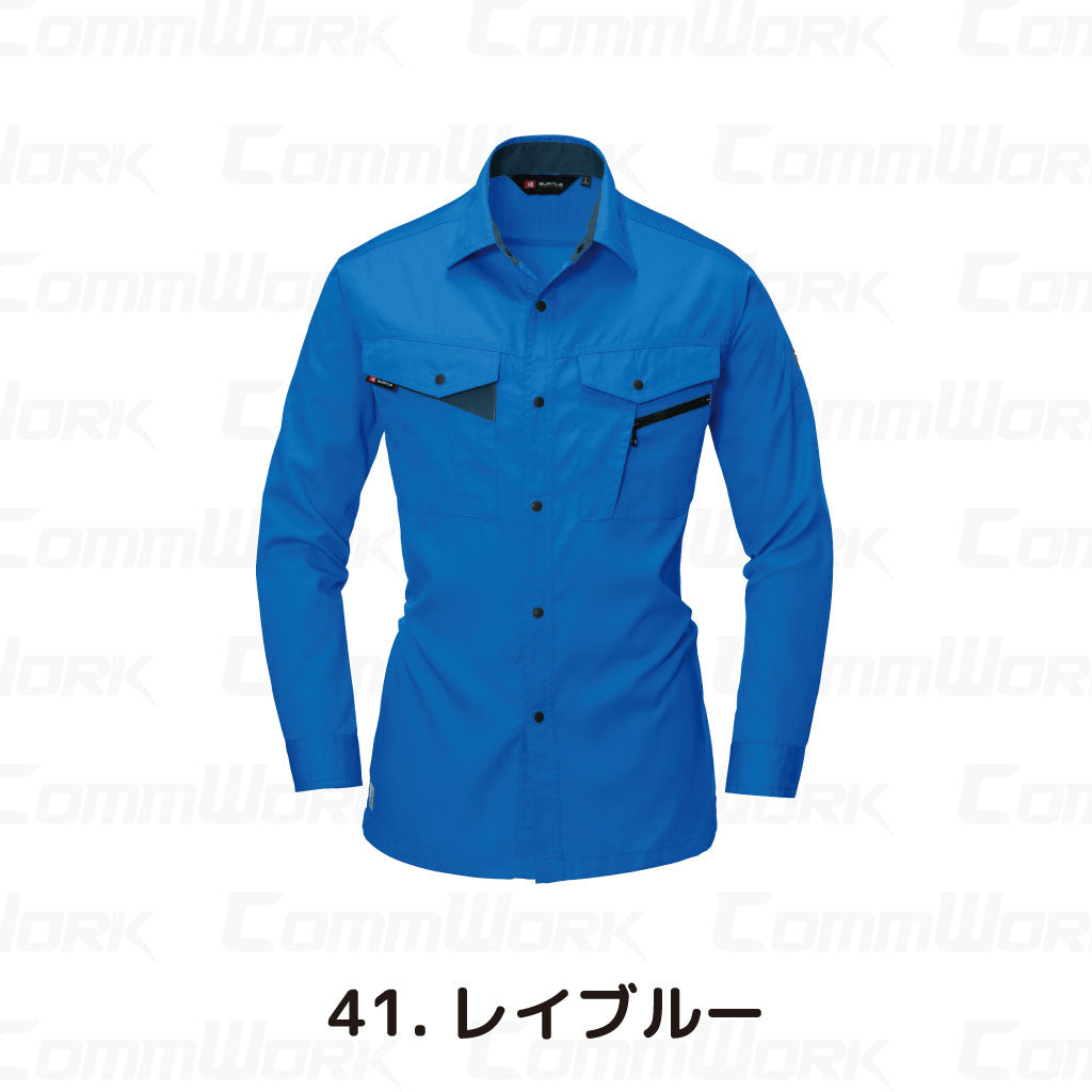 バートル BURTLE 6023 長袖シャツ エコライトチノ 日本製素材 製品制電 JIS適合 エコマーク 春夏 メンズ 作業服 ワークシャツ