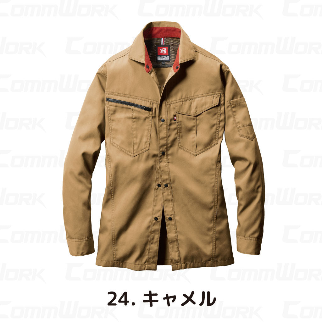 バートル BURTLE 6083 長袖シャツ T/Cライトツイル 日本製素材 製品制電 JIS適合 春夏 メンズ ワークシャツ 作業服