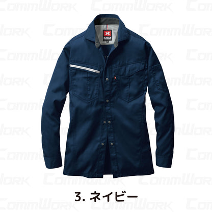 バートル BURTLE 6083 長袖シャツ T/Cライトツイル 日本製素材 製品制電 JIS適合 春夏 メンズ ワークシャツ 作業服