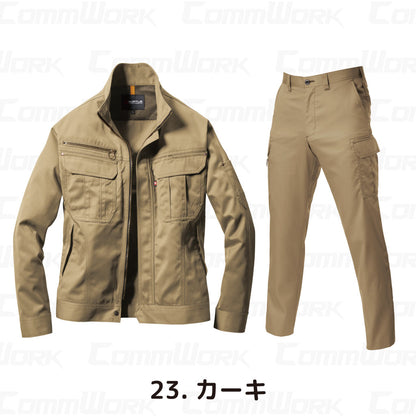 バートル BURTLE 春夏作業服 6101＆6106 上下セット ジャケット×カーゴパンツ T/Cライトチノ 日本製素材 45ダイヤカット 製品制電 男女兼用 メンズ レディース