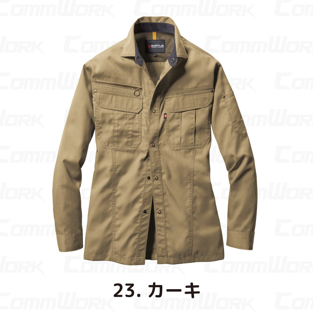 バートル BURTLE 6103 長袖シャツ T/Cライトチノ 日本製素材 45ダイヤカット 製品制電 春夏 ユニセックス ワークシャツ 作業服