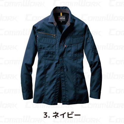 バートル BURTLE 6103 長袖シャツ T/Cライトチノ 日本製素材 45ダイヤカット 製品制電 春夏 ユニセックス ワークシャツ 作業服