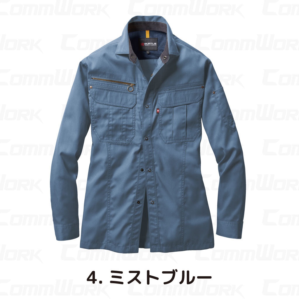 バートル BURTLE 6103 長袖シャツ T/Cライトチノ 日本製素材 45ダイヤカット 製品制電 春夏 ユニセックス ワークシャツ 作業服
