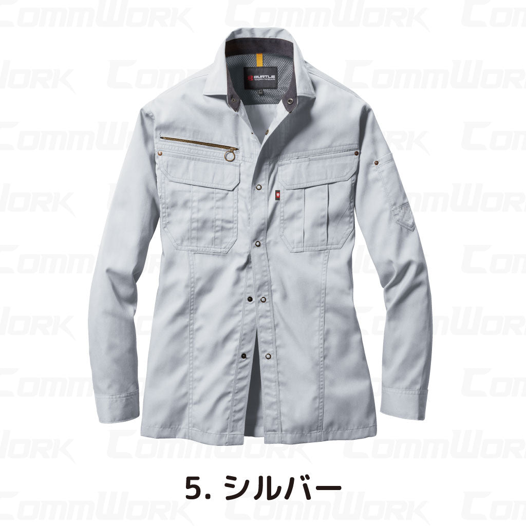 バートル BURTLE 6103 長袖シャツ T/Cライトチノ 日本製素材 45ダイヤカット 製品制電 春夏 ユニセックス ワークシャツ 作業服