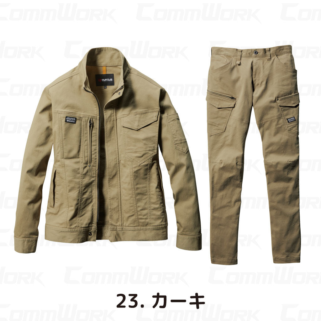 バートル BURTLE 通年作業服 681＆682 上下セット ジャケット×カーゴパンツ クレイジーストレッチ 綿ストレッチツイル スリム ユニセックス