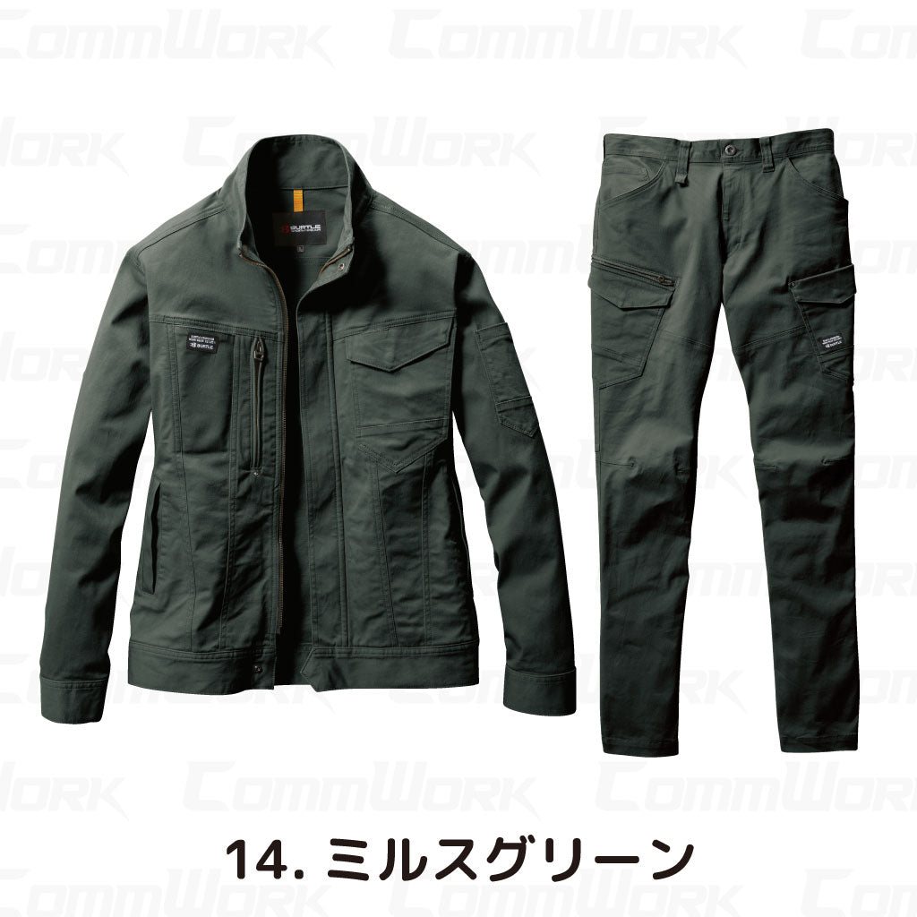 バートル BURTLE 通年作業服 681＆682 上下セット ジャケット×カーゴパンツ クレイジーストレッチ 綿ストレッチツイル スリム ユニセックス