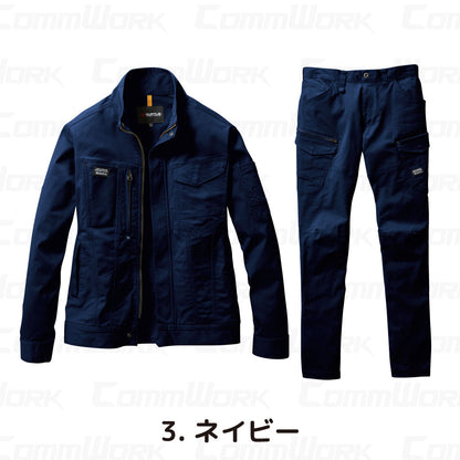 バートル BURTLE 通年作業服 681＆682 上下セット ジャケット×カーゴパンツ クレイジーストレッチ 綿ストレッチツイル スリム ユニセックス