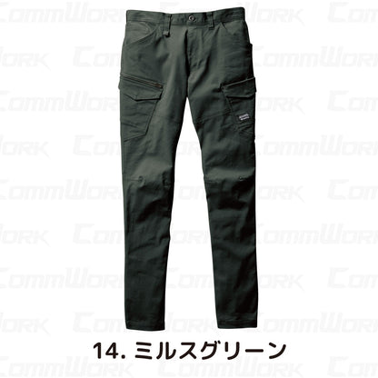 バートル BURTLE 682 カーゴパンツ 綿ストレッチツイル クレイジーストレッチ 伸長率20% 製品洗い加工 防縮  通年 ユニセックス 作業服 ズボン