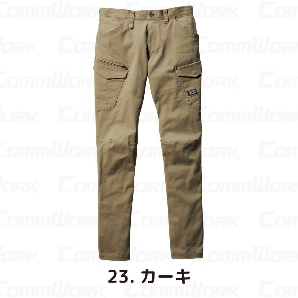 バートル BURTLE 682 カーゴパンツ 綿ストレッチツイル クレイジーストレッチ 伸長率20% 製品洗い加工 防縮  通年 ユニセックス 作業服 ズボン