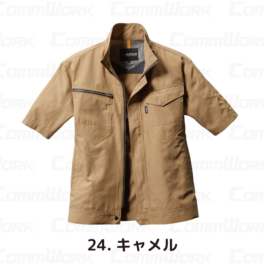 バートル BURTLE 7092 半袖ジャケット ドビークロス 校倉構造 点接触清涼素材 吸汗速乾 製品制電 JIS適合 春夏 男女兼用 作業服 ブルゾン