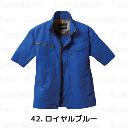 バートル BURTLE 7092 半袖ジャケット ドビークロス 校倉構造 点接触清涼素材 吸汗速乾 製品制電 JIS適合 春夏 男女兼用 作業服 ブルゾン