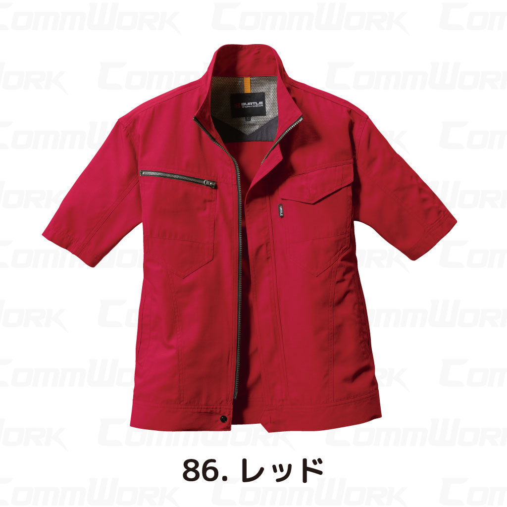 バートル BURTLE 7092 半袖ジャケット ドビークロス 校倉構造 点接触清涼素材 吸汗速乾 製品制電 JIS適合 春夏 男女兼用 作業服 ブルゾン