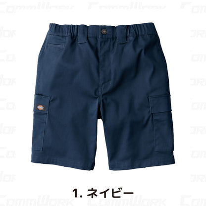 ディッキーズ D-2876 T/Cストレッチ ショートカーゴパンツ ウエストゴム ドローコード ストレッチ ミリタリー収納 Dickies コーコス