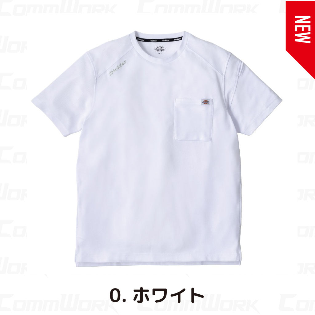 ディッキーズ D-6017 T/C 鬼鹿の子 半袖Tシャツ 接触冷感 高通気 UVカット 消臭 サイドポケット付 Dickies コーコス
