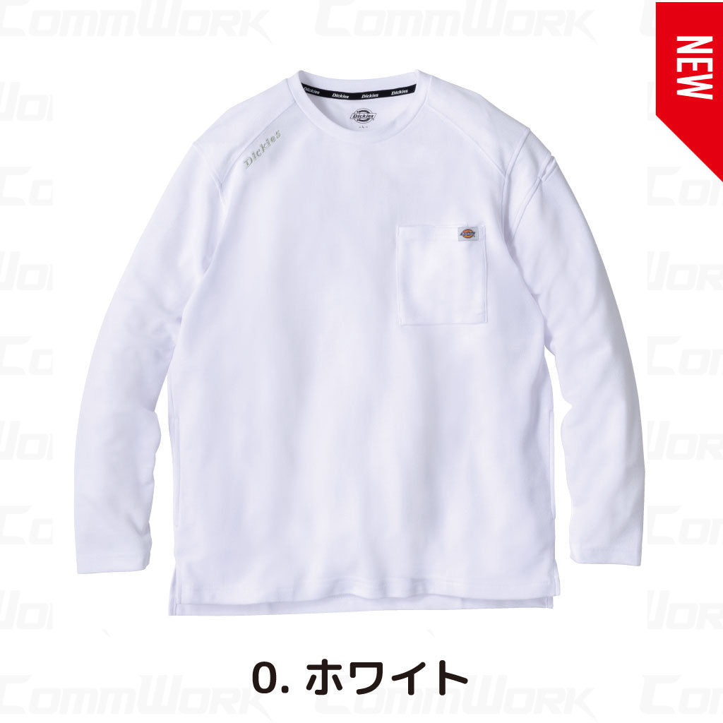 ディッキーズ D-6018 T/C 鬼鹿の子 長袖Tシャツ 接触冷感 高通気 UVカット 消臭 サイドポケット付 Dickies コーコス