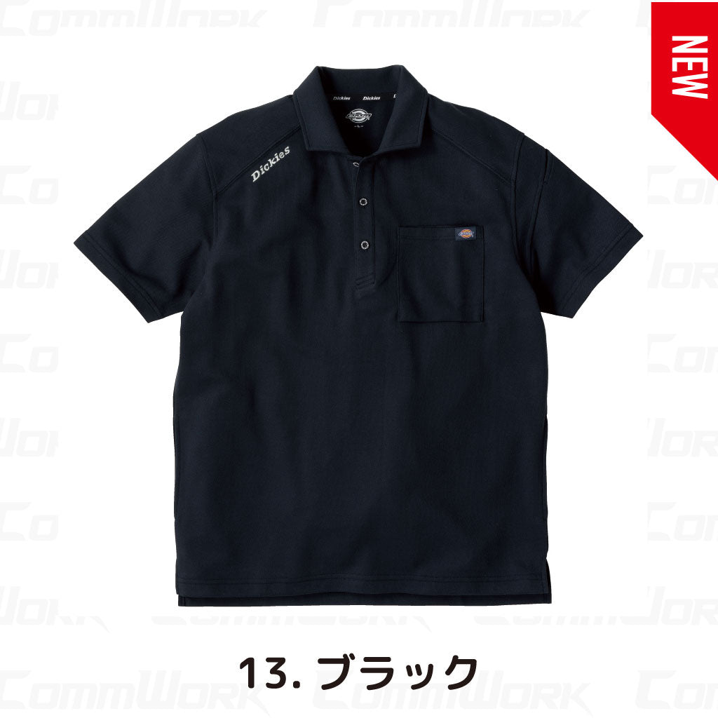 ディッキーズ D-6117 T/C 鬼鹿の子 半袖ポロ 接触冷感 高通気 UVカット 消臭 サイドポケット付 Dickies コーコス