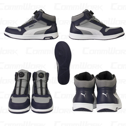 PUMA セーフティ FRONTCOURT DISC MID 安全靴 JSAA A種 ミッドカット ダイヤル式 静電 衝撃吸収 プロスニーカー プーマ