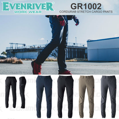 イーブンリバー GR1002 コーデュラストレッチカーゴパンツ CORDURA 高耐久 接触冷感 速乾 スリムストレッチ 作業服 EVENRIVER