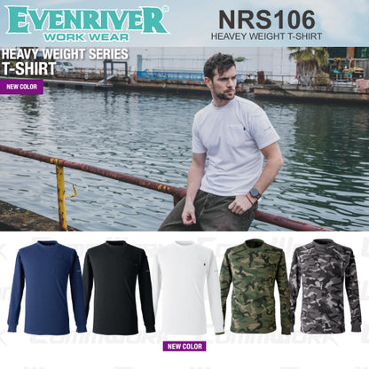 イーブンリバー NRS106 ヘビーウェイトTシャツ（長袖） やわらか肌触り 高耐久 綿混  作業服 ロンT EVENRIVER