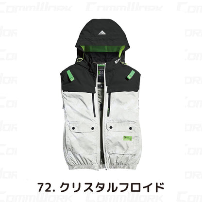 シンメン 05662 S-AIR 遮熱ハイポジフードベスト 裏チタン加工 フルハーネス対応 トリプルアイスポケット搭載 空調作業服