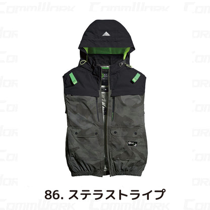 シンメン 05662 S-AIR 遮熱ハイポジフードベスト 裏チタン加工 フルハーネス対応 トリプルアイスポケット搭載 空調作業服